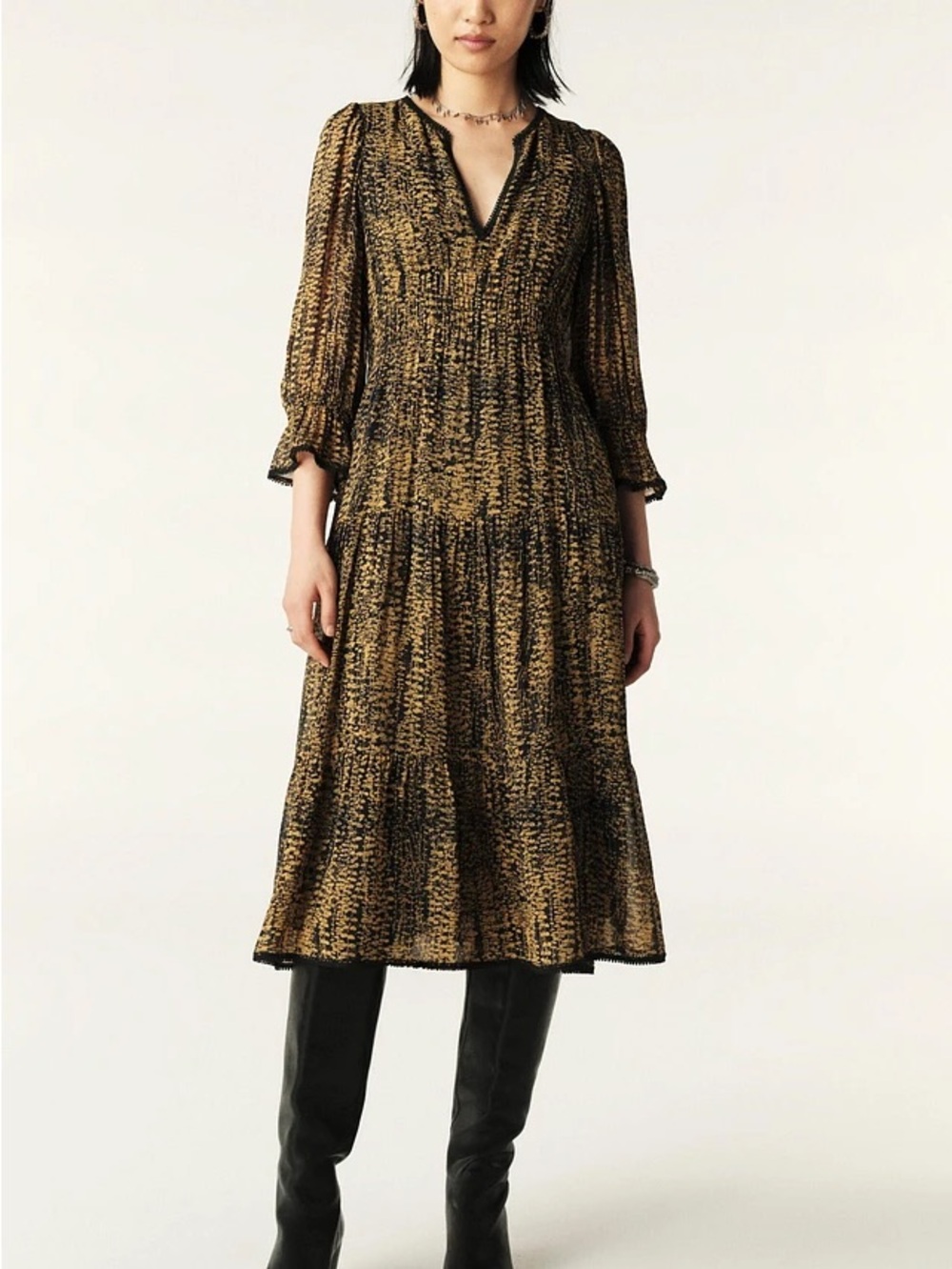 ba&sh Clovia Puff Sleeve Midi Dress 6